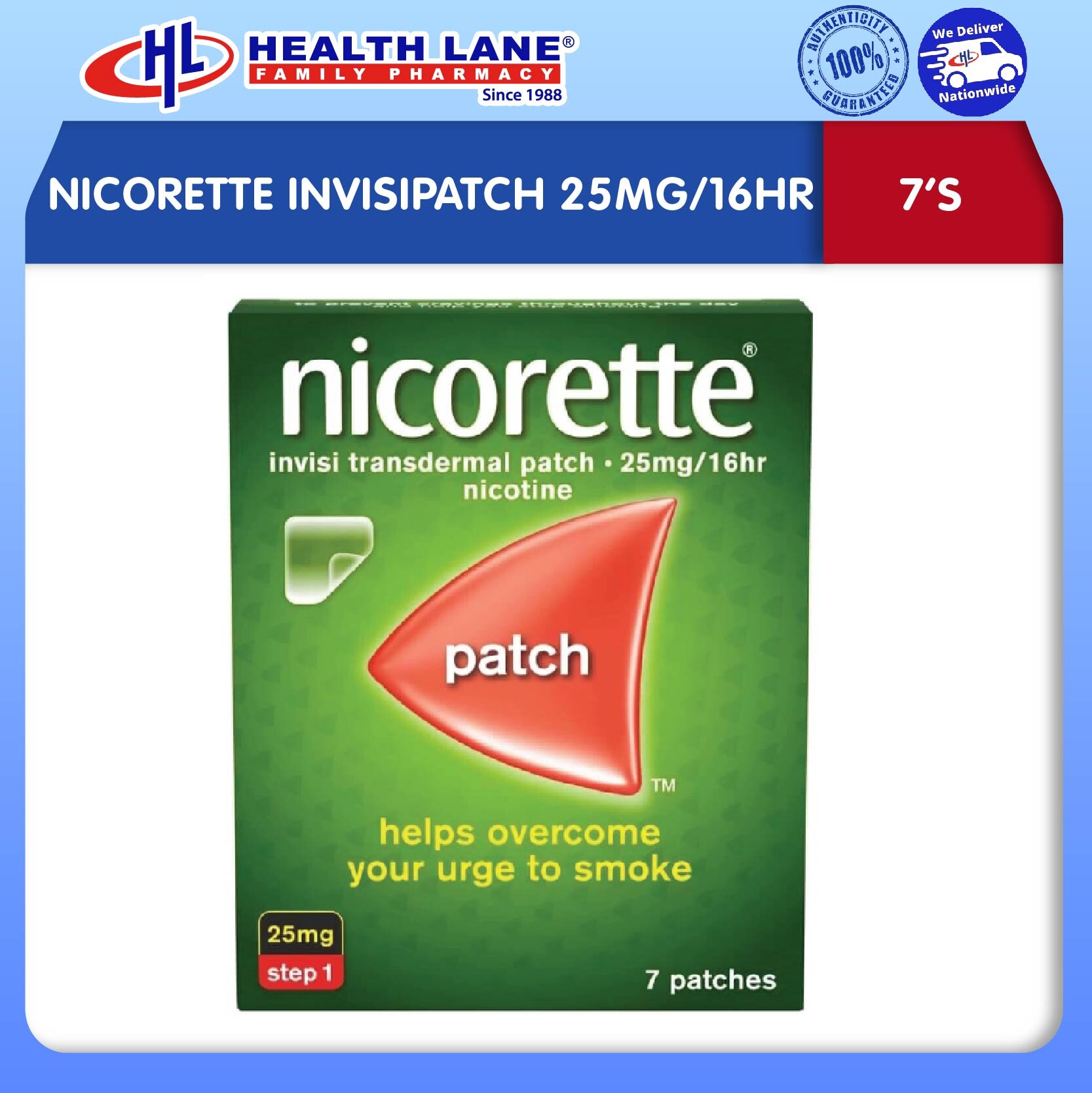 NICORETTE INVISIPATCH 25MG/16HR (7'S)